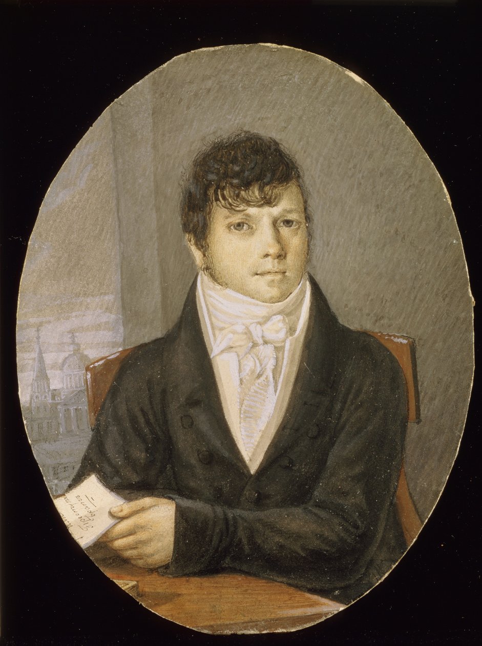 Porträtt av dansaren, balettmästaren och manusförfattaren Ivan Valberkh 1766-1819 av Unbekannt