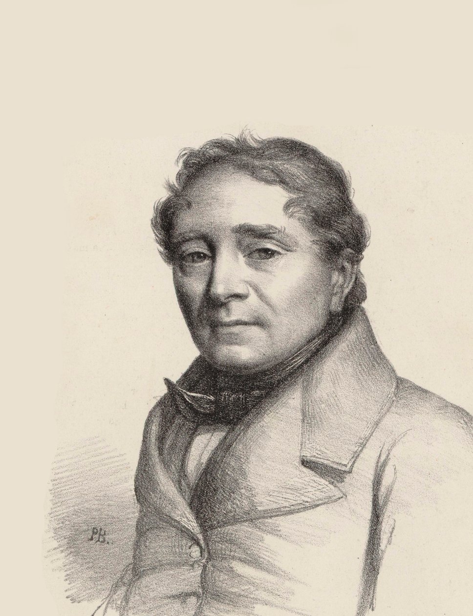 Porträtt av operasångaren Louis Antoine Eléonore Ponchard 1787-1866, 1845. av Unbekannt
