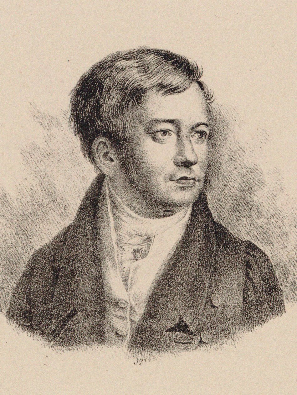 Porträtt av organisten och kompositören Friedrich Schneider 1786-1853. av Unbekannt
