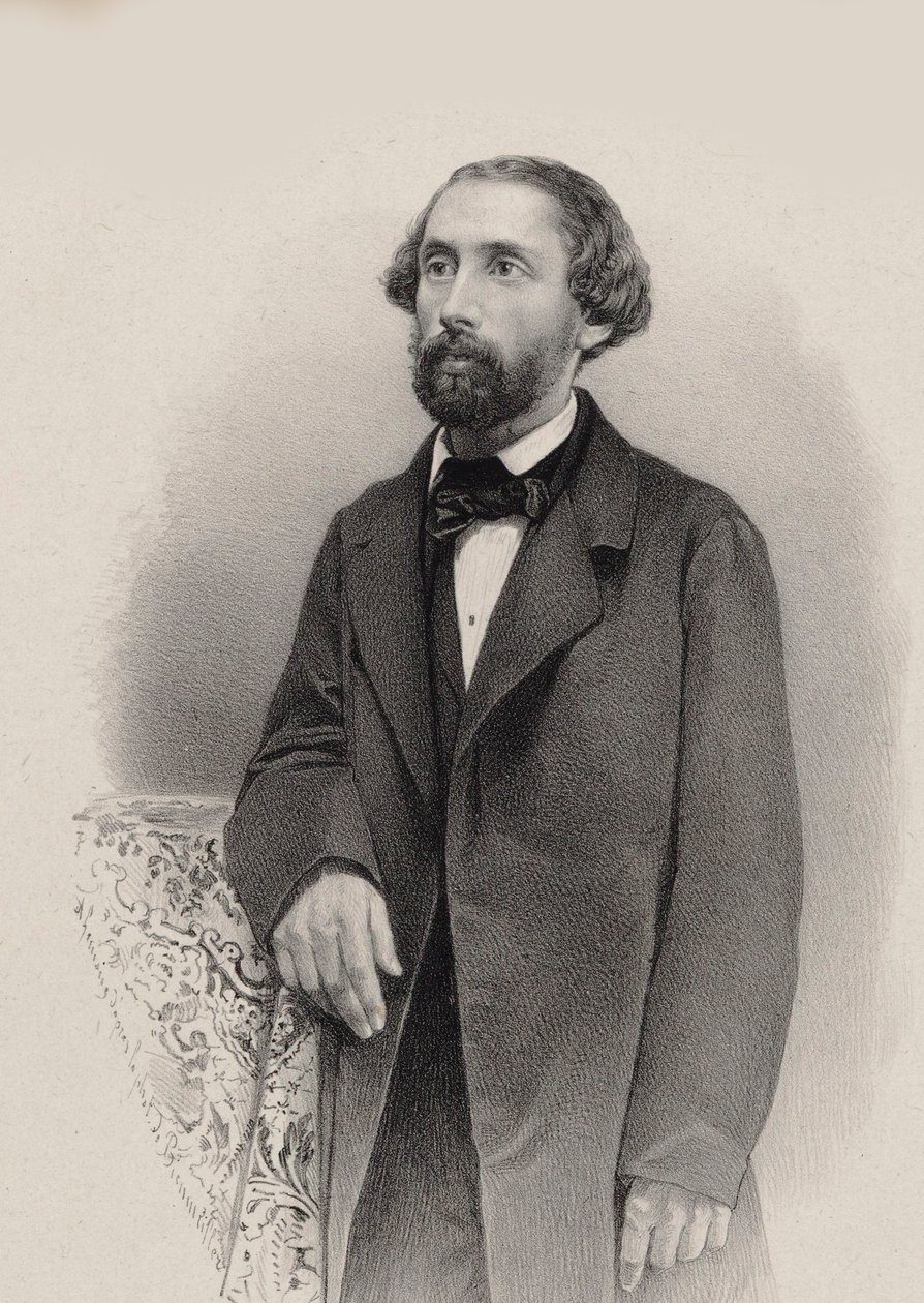 Porträtt av pianisten och kompositören Julius Schulhoff 1825-1898, 1860. av Unbekannt