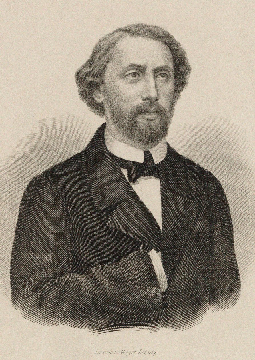Porträtt av pianisten och kompositören Julius Schulhoff 1825-1898, 1860. av Unbekannt