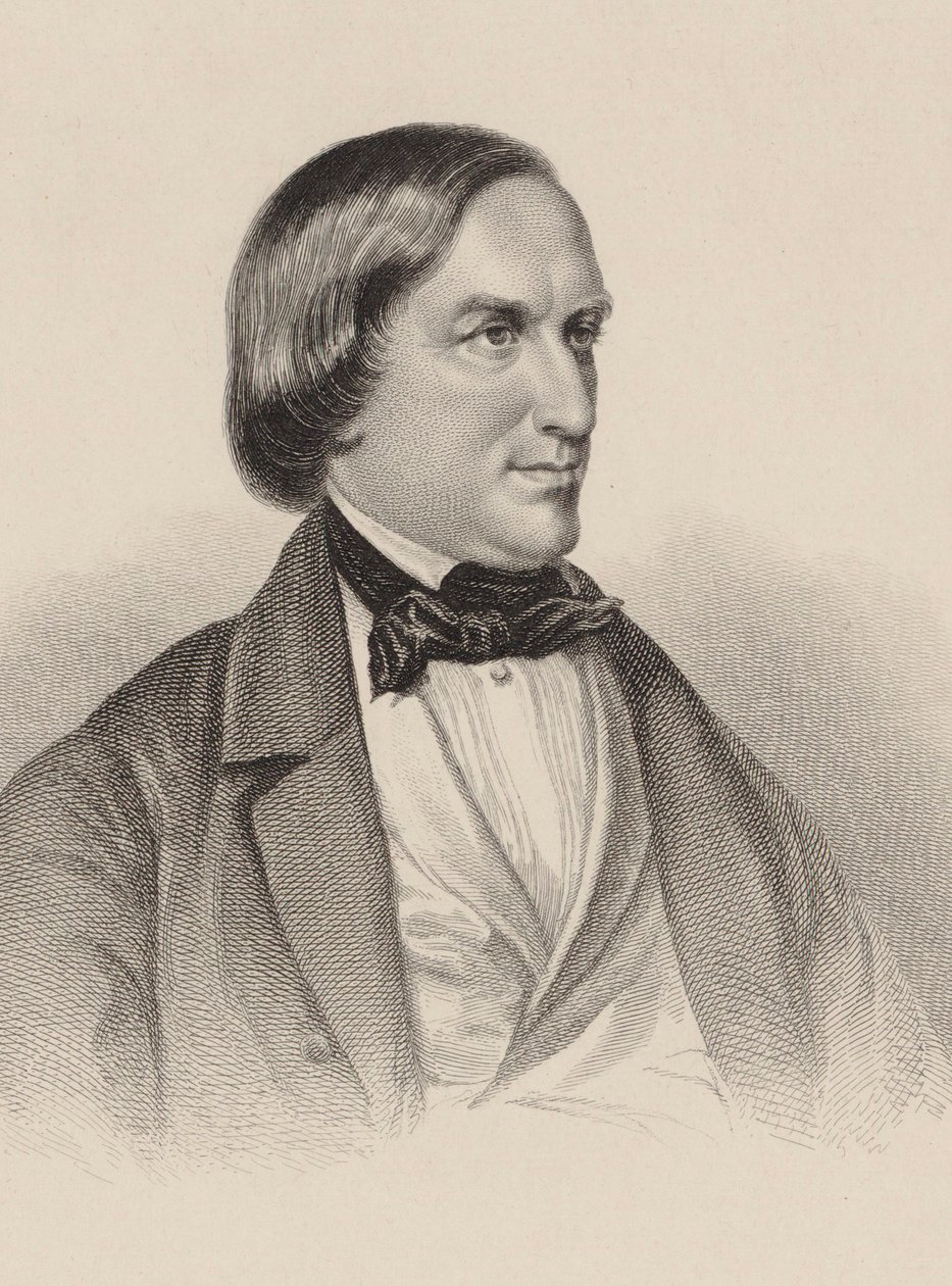 Porträtt av pianisten och kompositören Karl August Krebs 1804-1880. av Unbekannt