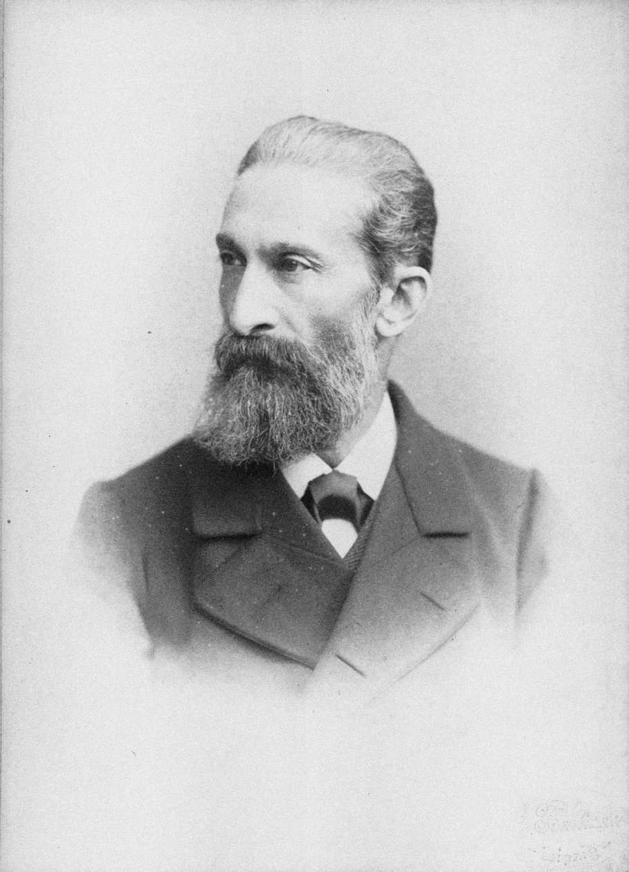 Porträtt av pianisten och kompositören Salomon Jadassohn 1831-1902. av Unbekannt