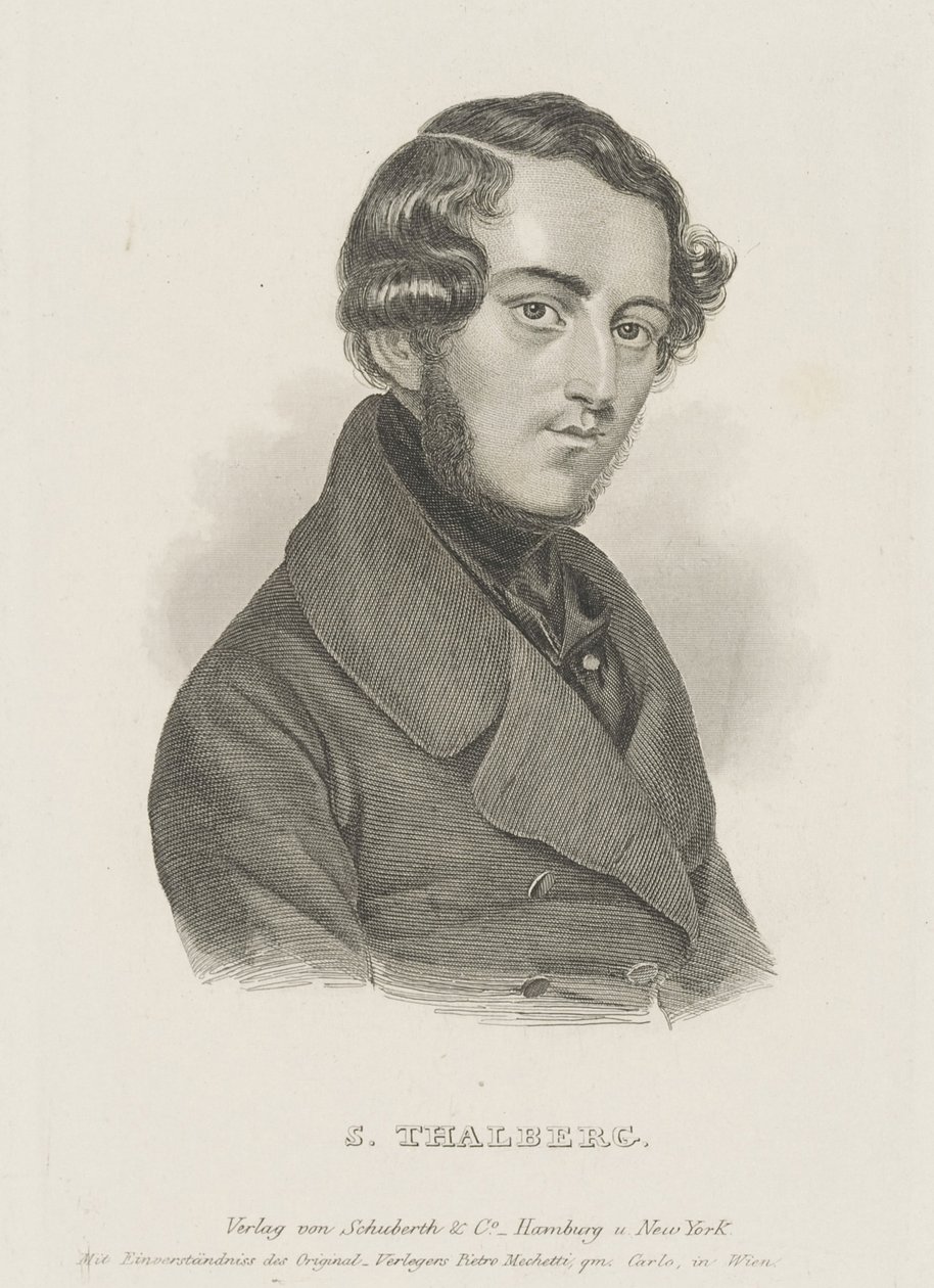Porträtt av pianisten och kompositören Sigismund Thalberg 1812-1871, ca. 1850. av Unbekannt