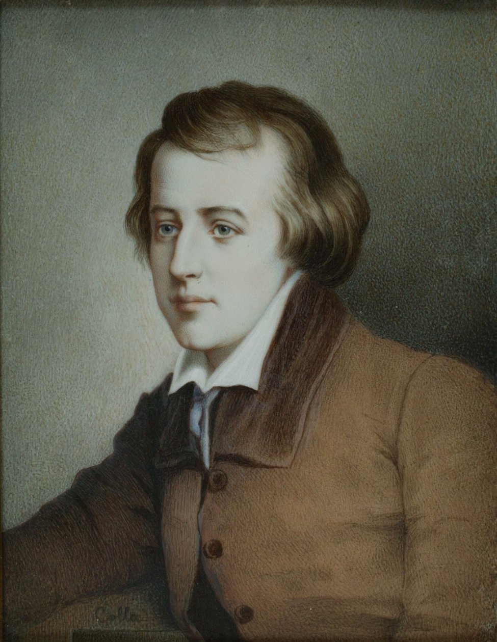 Porträtt av poeten Heinrich Heine 1797-1856, ca 1825 av Unbekannt
