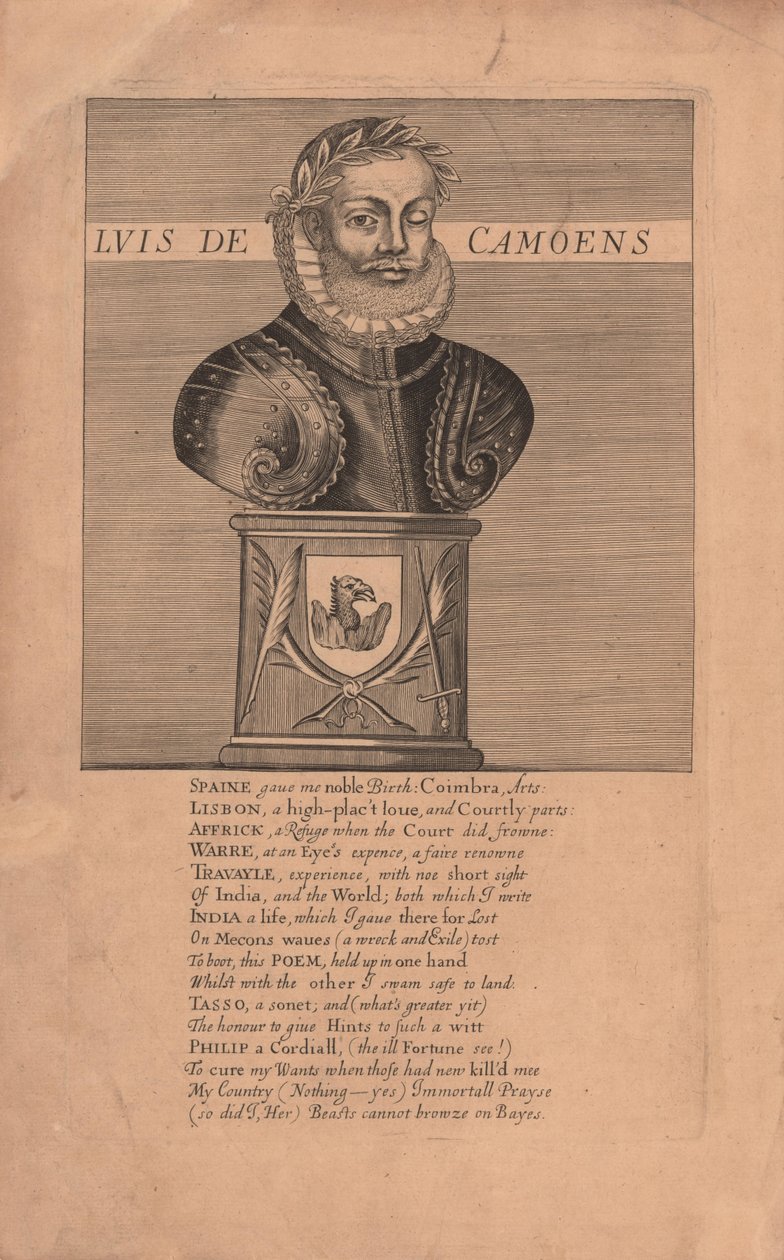 Porträtt av poeten Luís Vaz de Camões ca 1524-1580, 1655. av Unbekannt
