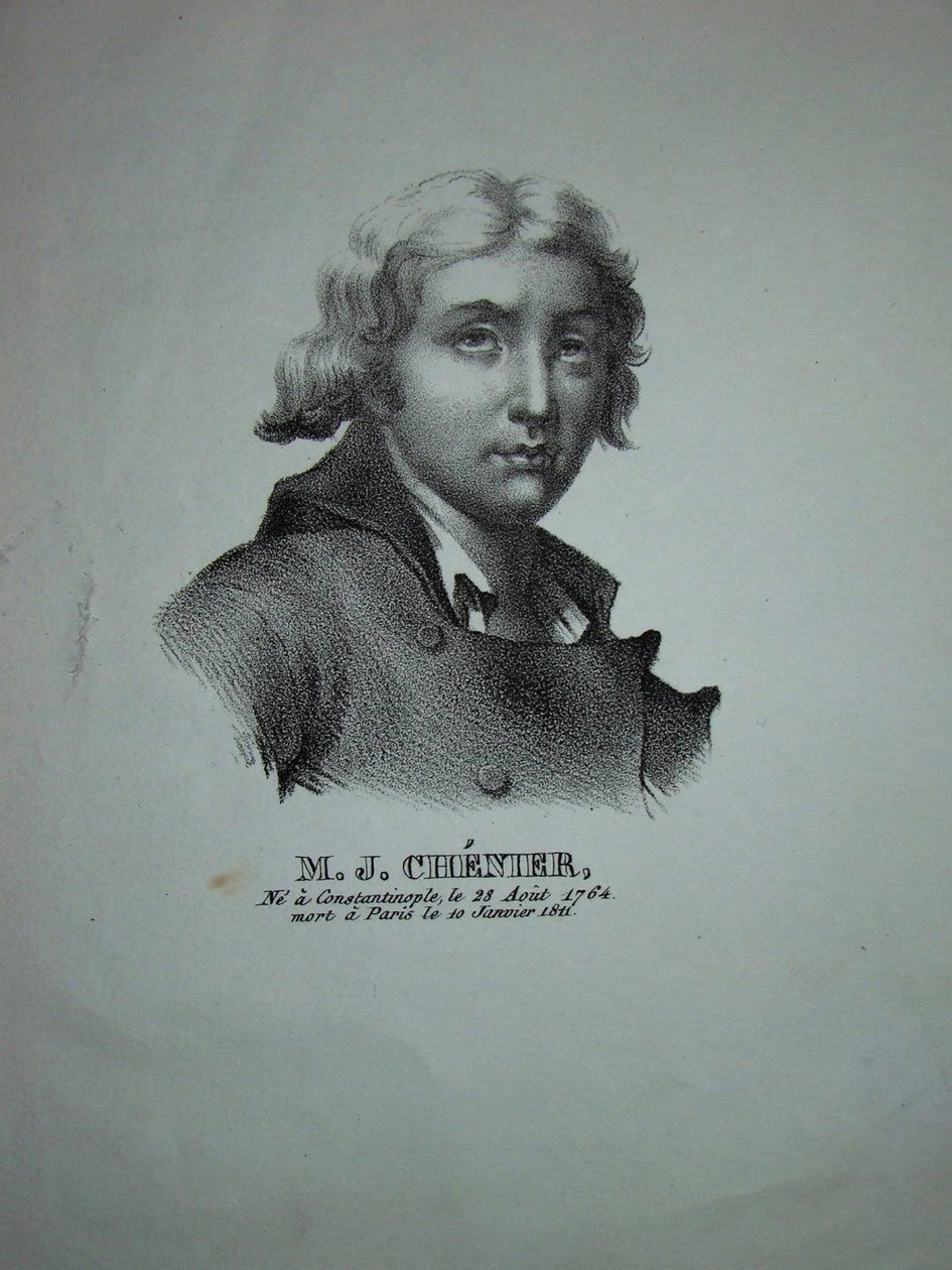 Porträtt av poeten och dramatikern Marie-Joseph Chénier 1764-1811 av Unbekannt