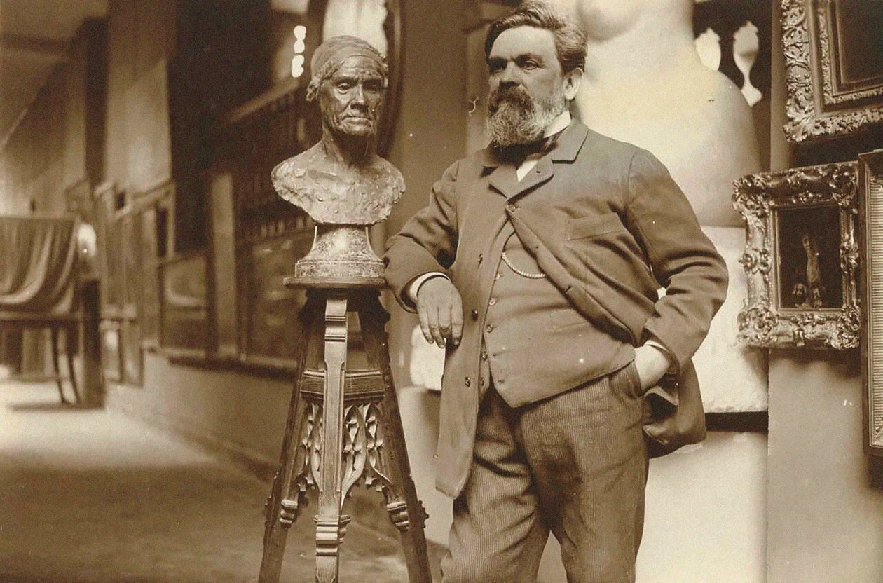 Porträtt av skulptören Alfred Boucher 1850-1934, 1910-talet. av Unbekannt