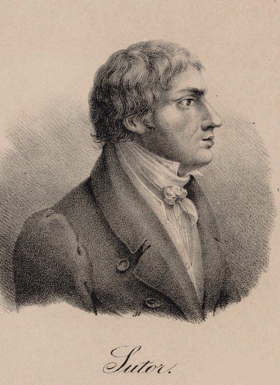 Porträtt av sångaren och kompositören Wilhelm Sutor 1774-1828, ca 1825. av Unbekannt