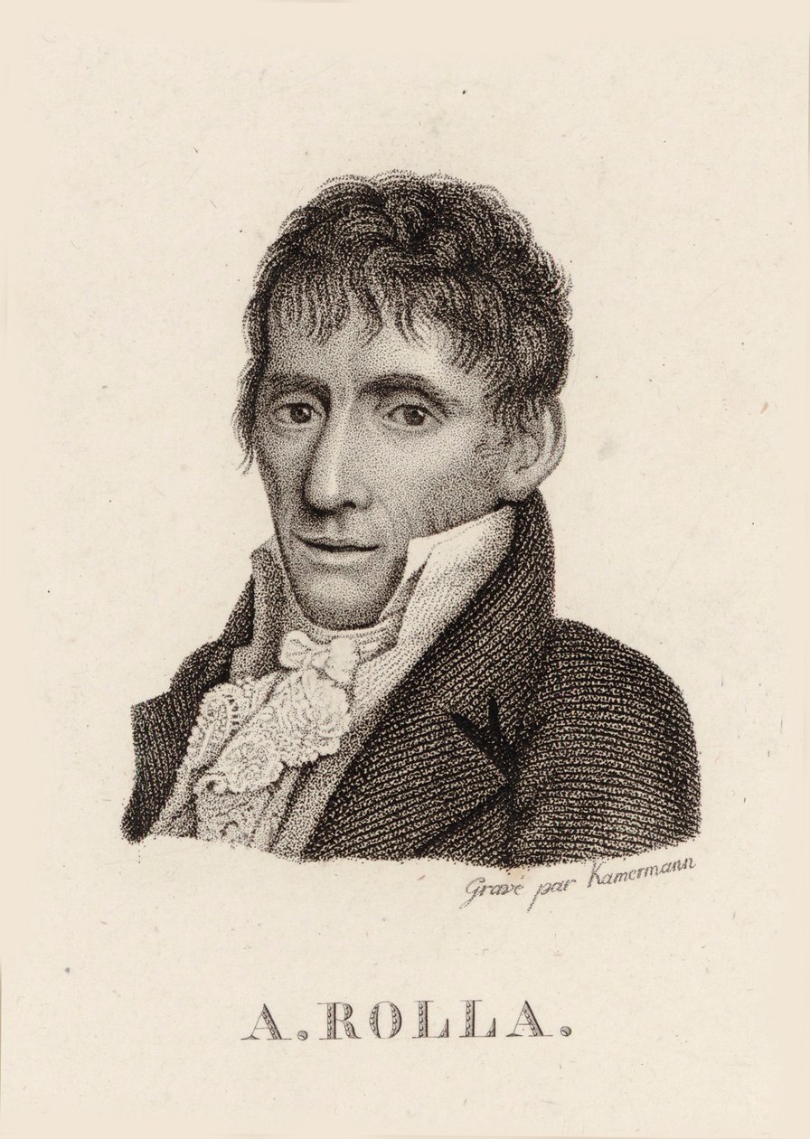 Porträtt av violinisten och kompositören Alessandro Rolla 1757-1841, 1790. av Unbekannt