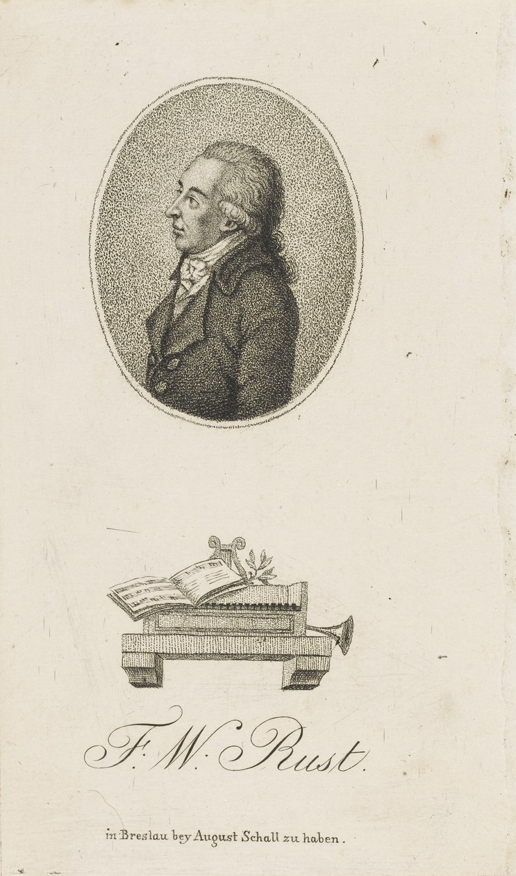 Porträtt av violinisten och kompositören Friedrich Wilhelm Rust 1739-1796, ca. 1800. av Unbekannt