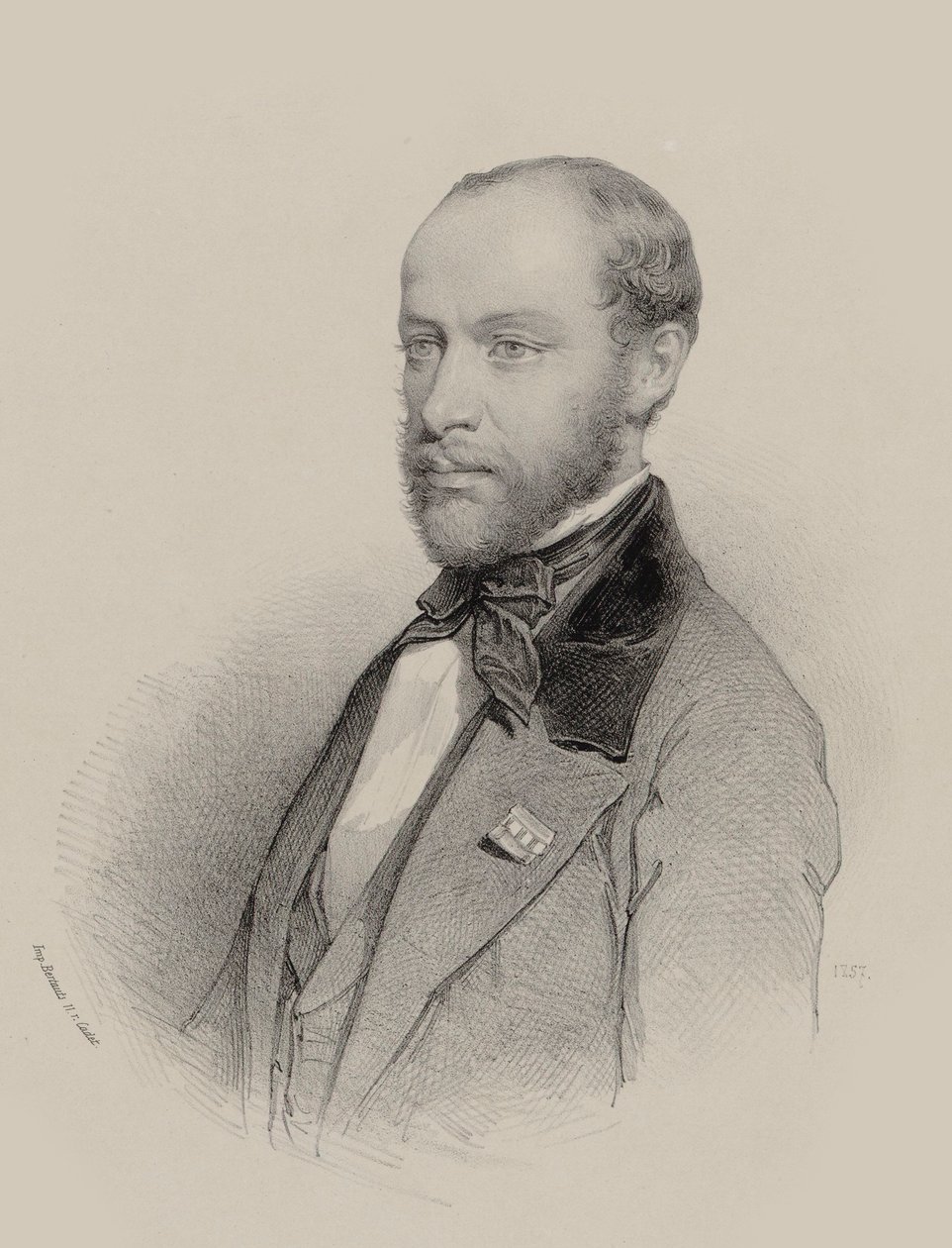 Porträtt av violinisten och kompositören Henri Vieuxtemps 1820-1881, 1857. av Unbekannt