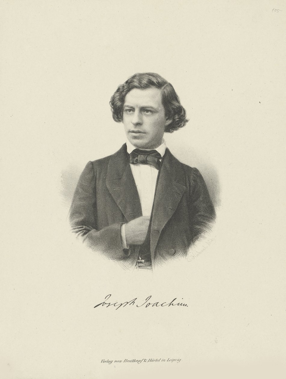 Porträtt av violinisten och kompositören Joseph Joachim 1831-1907, ca 1855. av Unbekannt