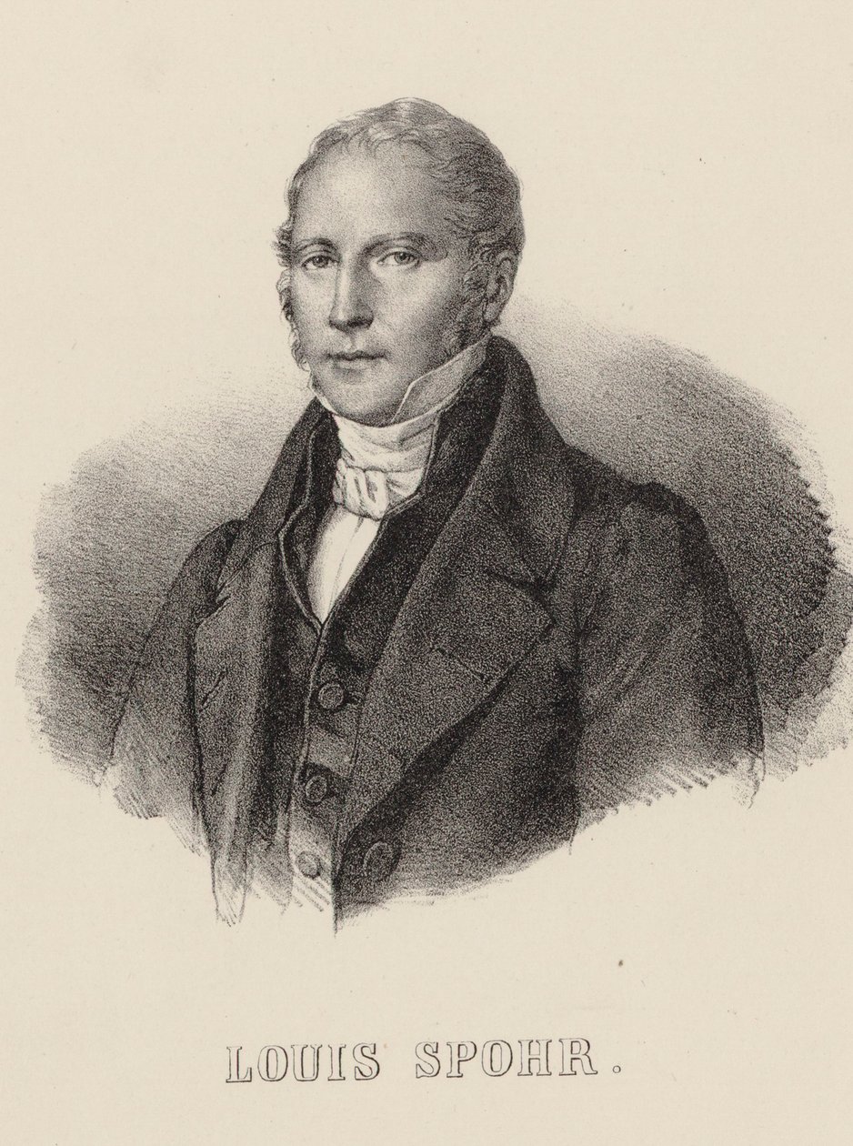 Porträtt av violinisten och kompositören Louis Spohr 1784-1859, ca. 1840. av Unbekannt