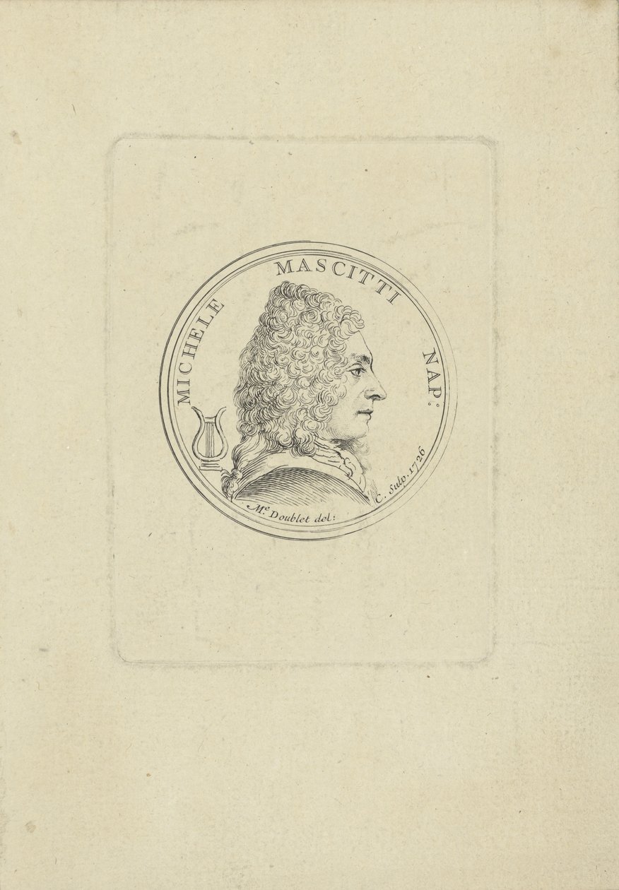 Porträtt av violinisten och kompositören Michele Mascitti 1663-1760, 1726. av Unbekannt