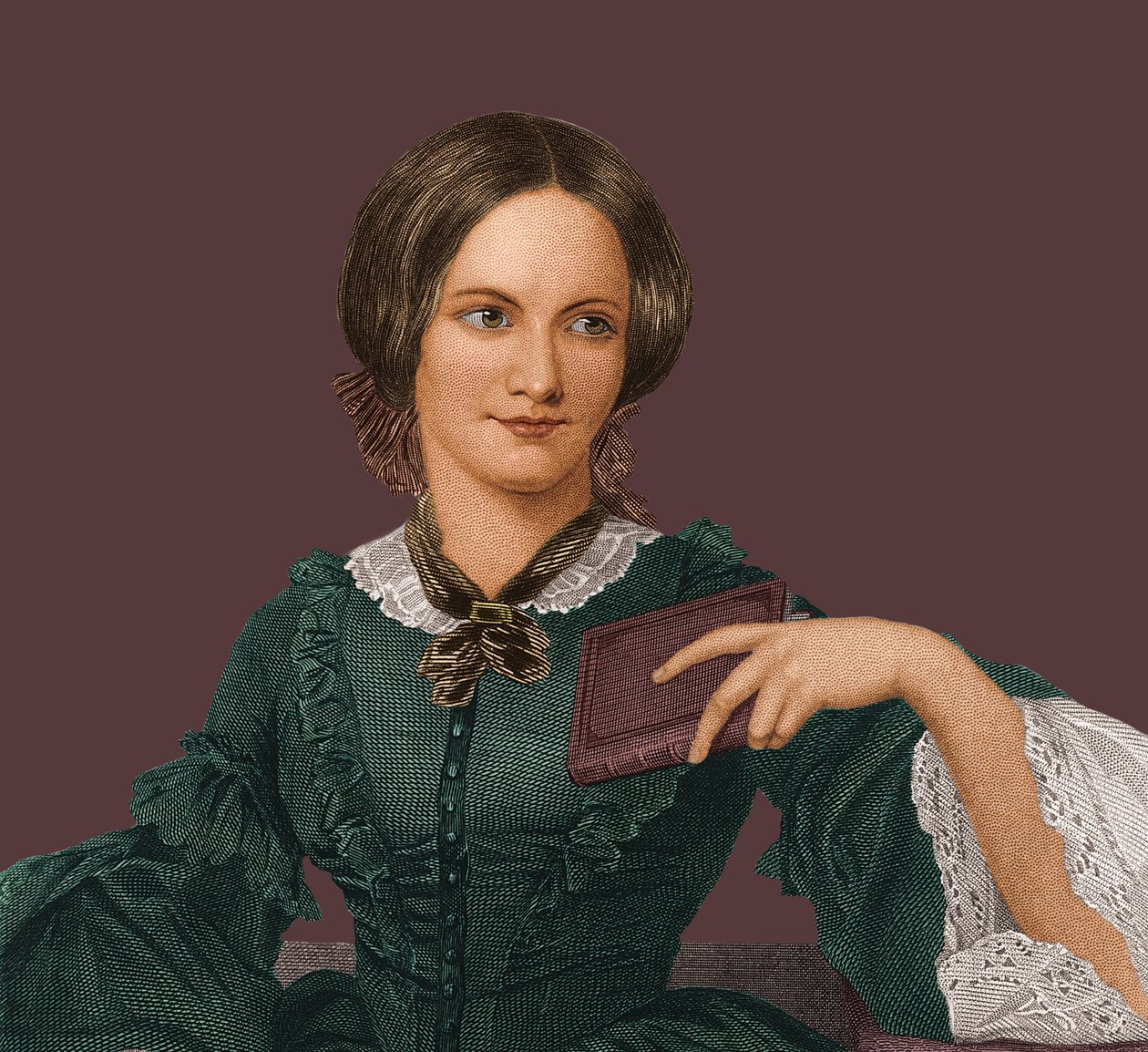 Porträtt av författaren Charlotte Brontë 1816-1855, 1840-talet. av Unbekannt