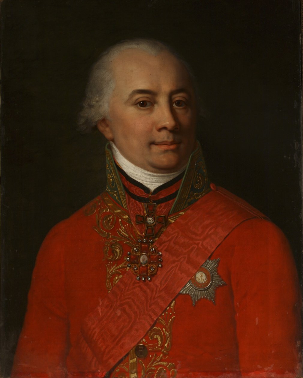 Porträtt av författaren Mikhail Nikitich Muravyov 1757-1807, 1802 av Unbekannt