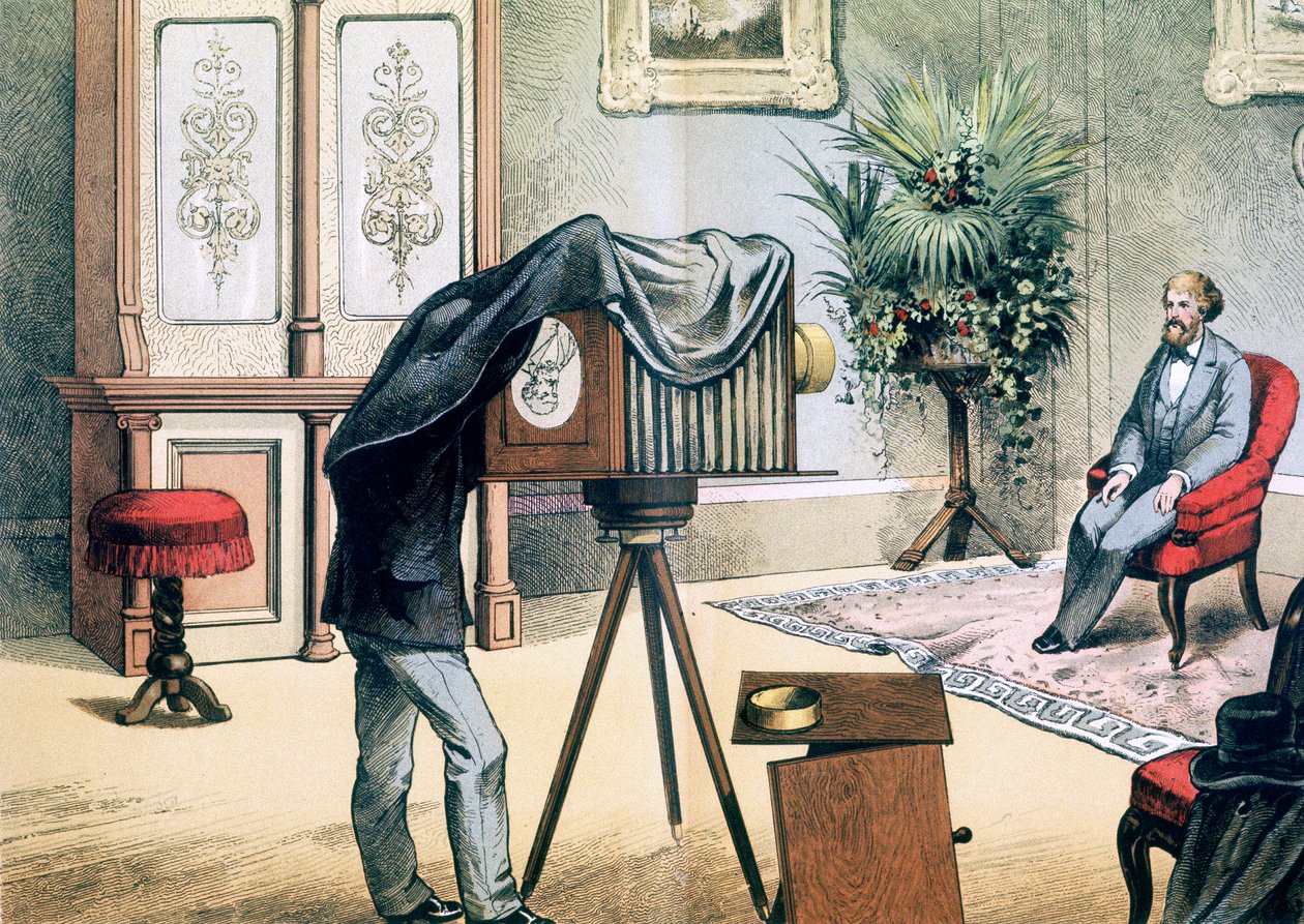 Porträttfotografers studio, c1880 av Unbekannt