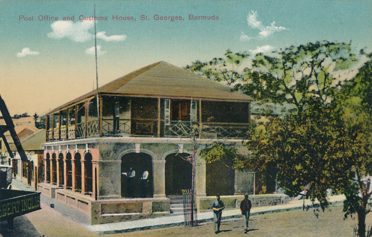 Postkontor och tullhus, St. Georges, Bermuda, tidigt 1900-tal. av Unbekannt