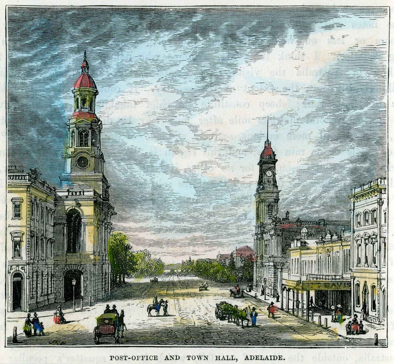 Postkontor och rådhus, Adelaide, South Australia, Australien, c1880 av Unbekannt