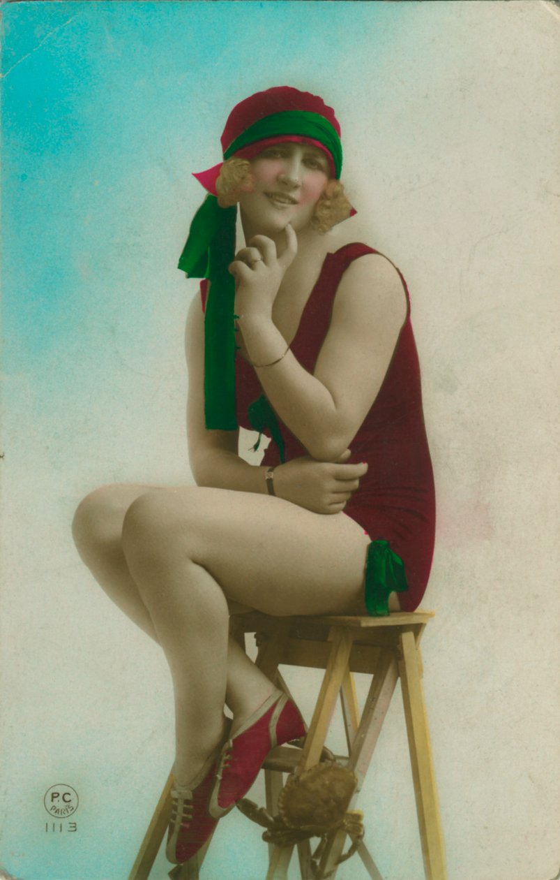 Vykort av en simmare, c1920-talet av Unbekannt