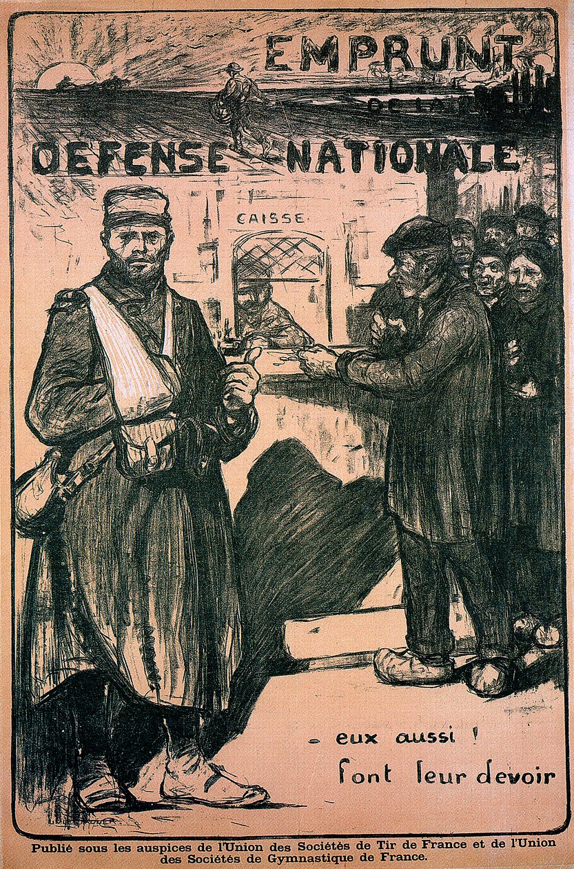 Affisch som hyllar krigsinsatsen, franska, första världskriget, 1914-1918 av Unbekannt