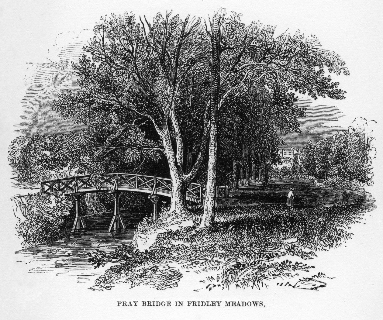 Pray Bridge i Fridley Meadows, Surrey, 1800-talet av Unbekannt