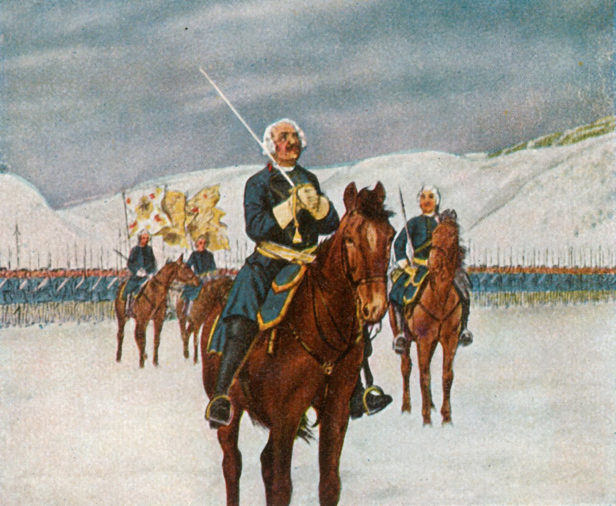 Gamla Dessauers bön före slaget vid Kesselsdorf, 15 december 1745, 1936. av Unbekannt