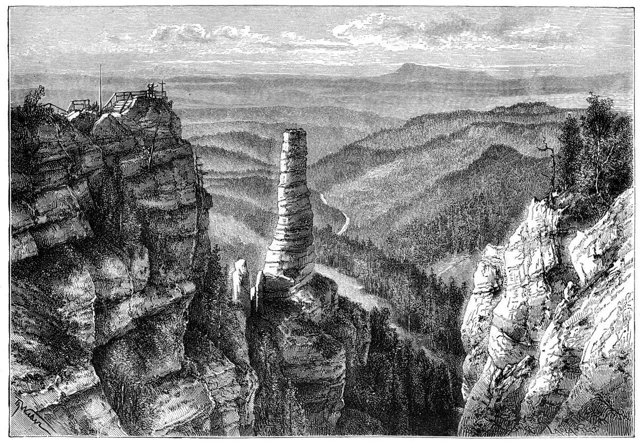 Prebischer Kogel, i Sachsiska Schweiz, 1879 av Unbekannt