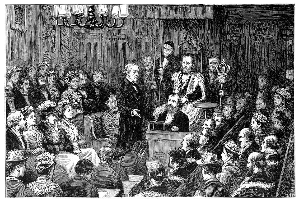Presentation av stadens frihet till Mr Gladstone, 1877 av Unbekannt