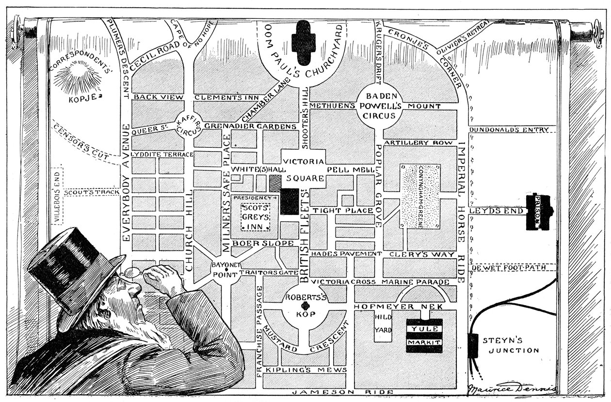 President Kruger tittar på en plan för New Pretoria, 1900 av Unbekannt
