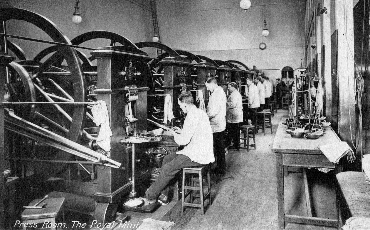 Pressrum, Royal Mint, Tower Hill, London, tidigt 1900-tal av Unbekannt