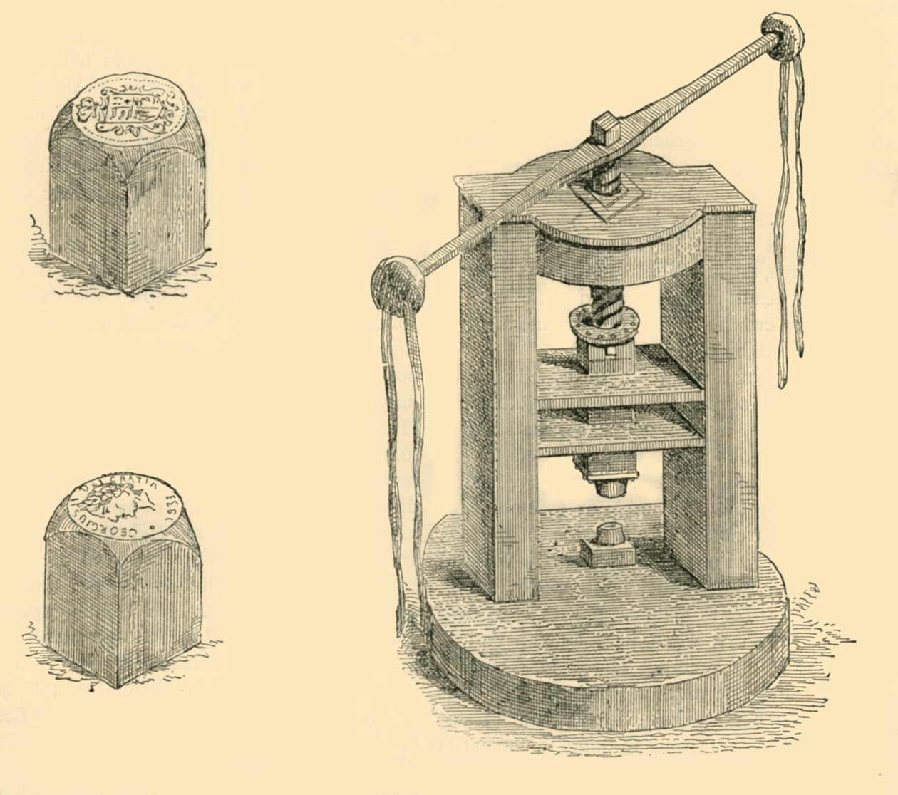 Press and Dies Forrly Used in the Mint, c1872. av Unbekannt