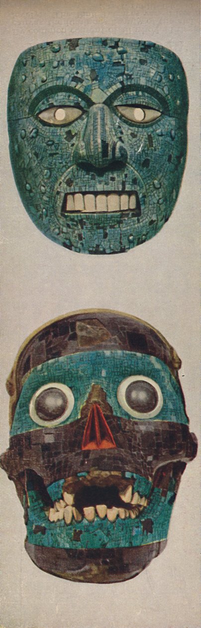 Primitiva kulturer i ritual- och festivalmasker - Quetzalcoatl och Tezcatlipocaa, c1935 av Unbekannt