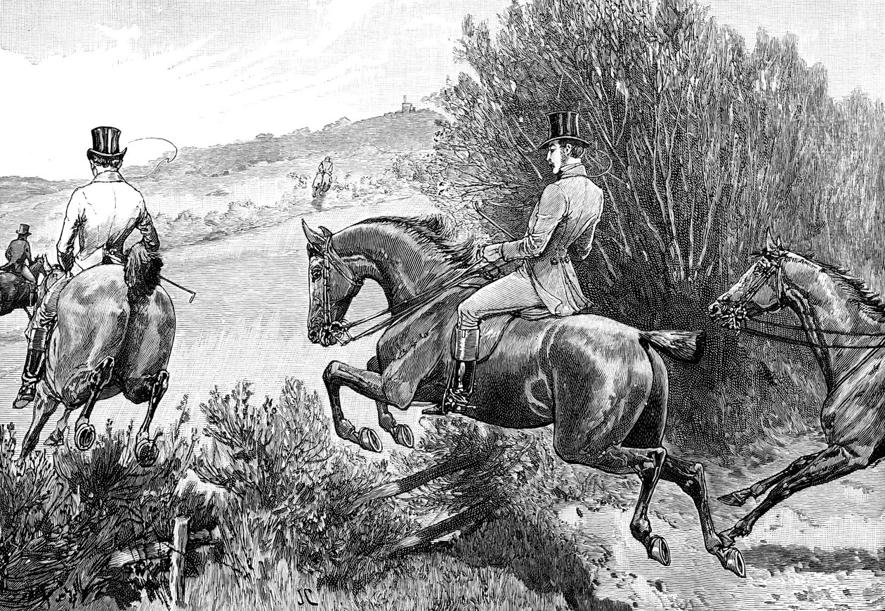 Prins Albert på jakt nära Belvoir Castle, Leicestershire, c1840-talet, 1900 av Unbekannt
