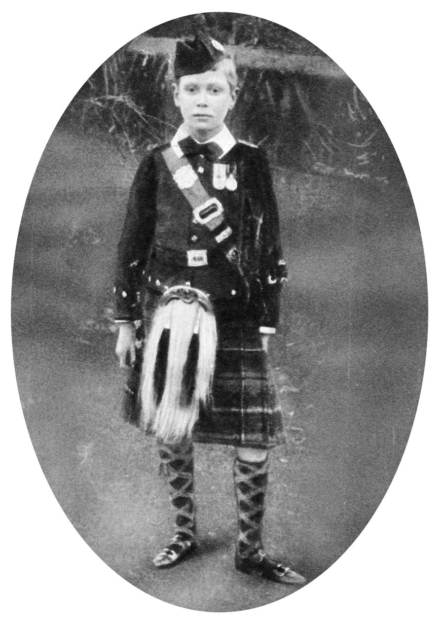 Prins Albert klädd i Highland-klänning, Sandringham, Norfolk, 1909 av Unbekannt