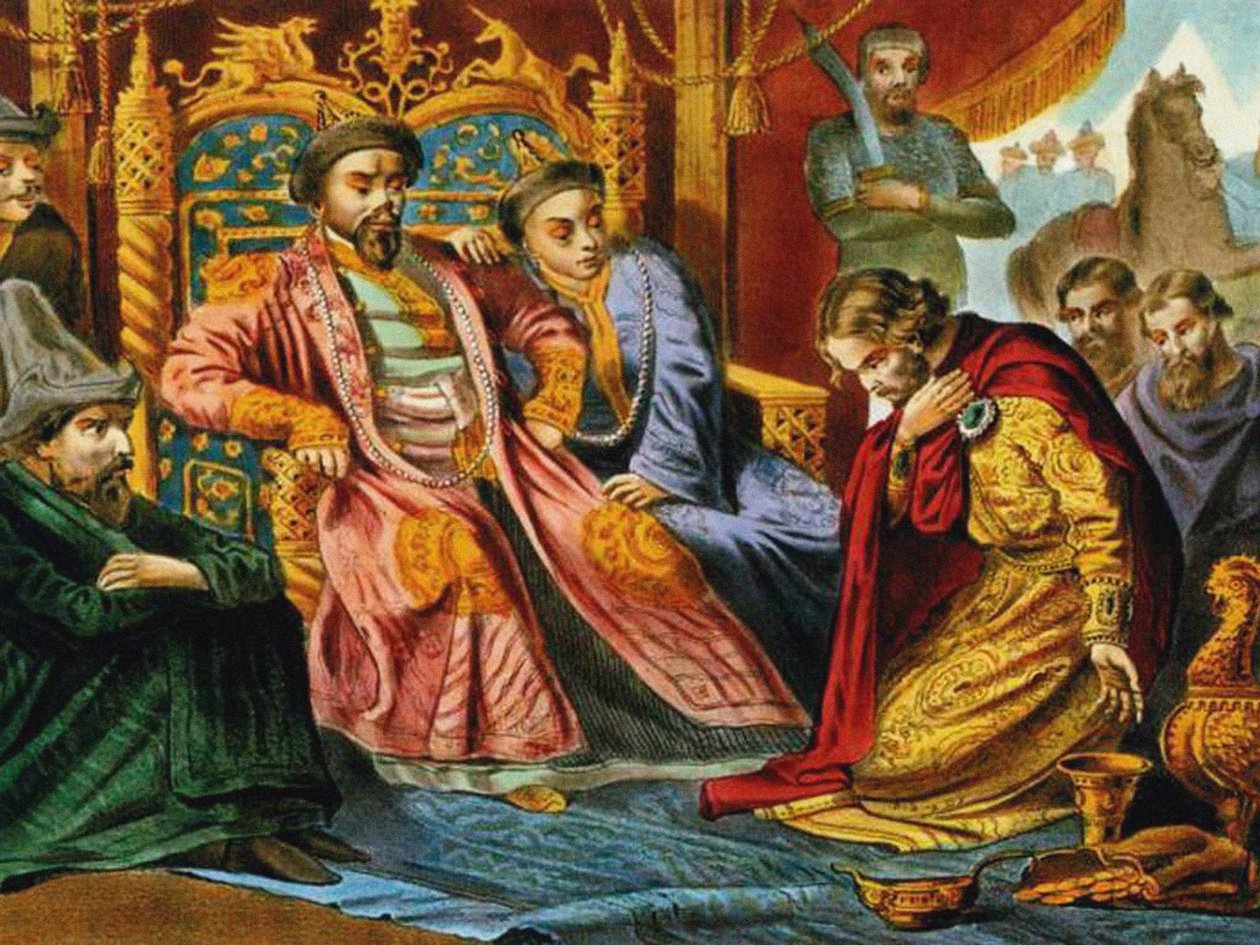 Prins Alexander Nevskij ber Batu Khan om nåd för Ryssland, slutet av 1800-talet av Unbekannt