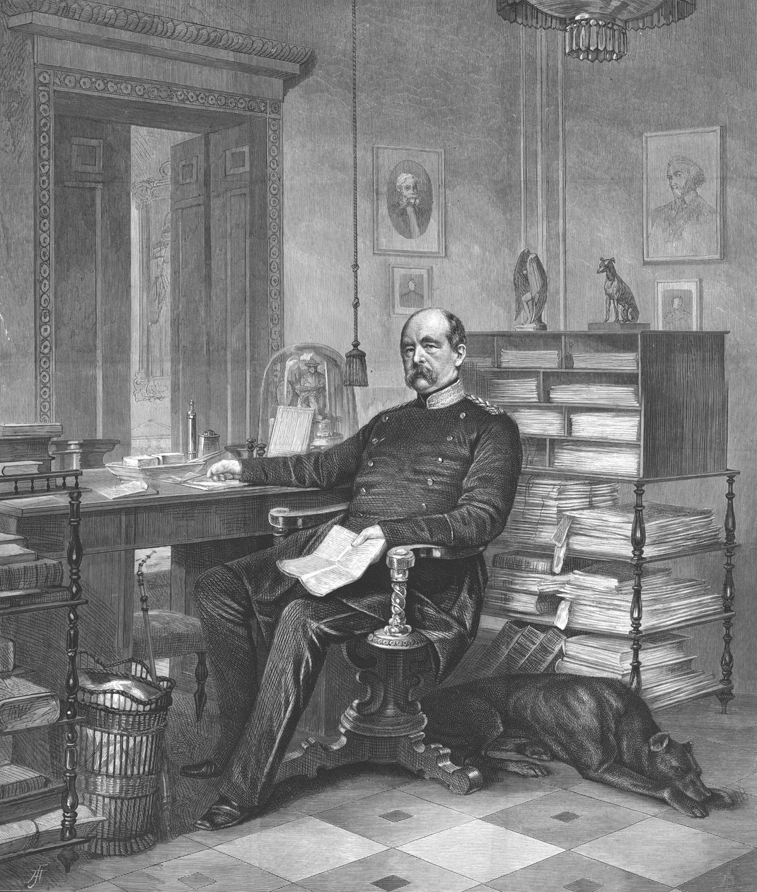 Prins Bismarck i sin studie, 1875 av Unbekannt