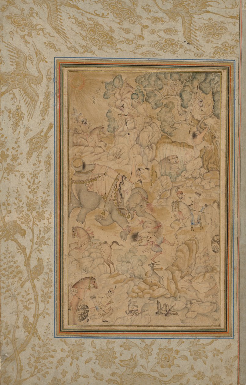 Prinsar som jagar i ett stenigt landskap, ca. 1580-85, gränser tillagda ca. 1700-talet. av Unbekannt