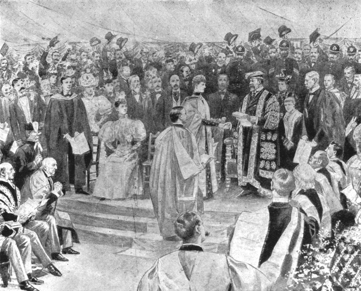 Prinsessan Alexandra tar emot doktorsexamen i musik...1896, 1901. av Unbekannt
