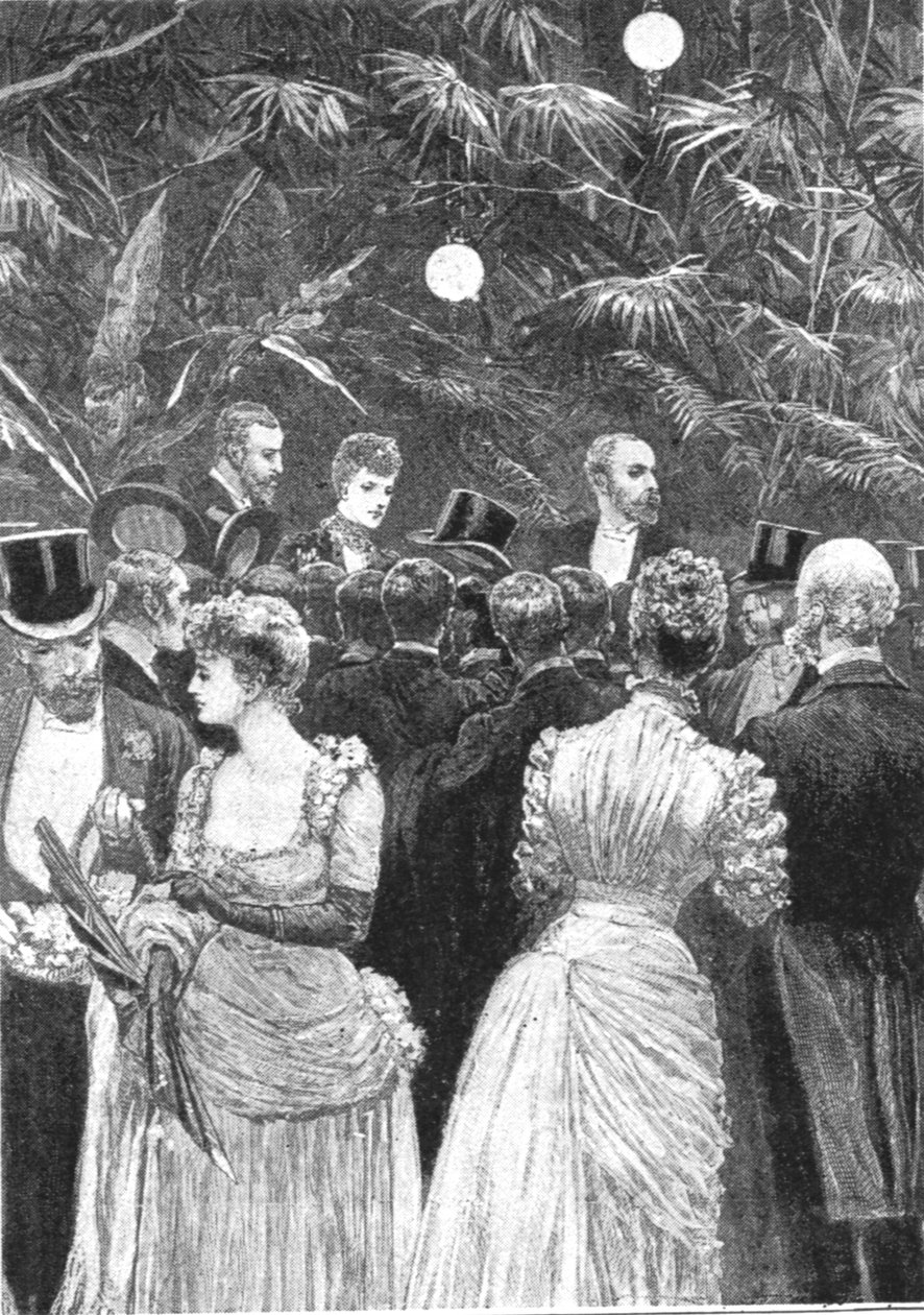 Prinsessan Alexandra säljer blommor vid en fest som hölls till förmån för London Hospitals, den 23 juli 1884, av Unbekannt
