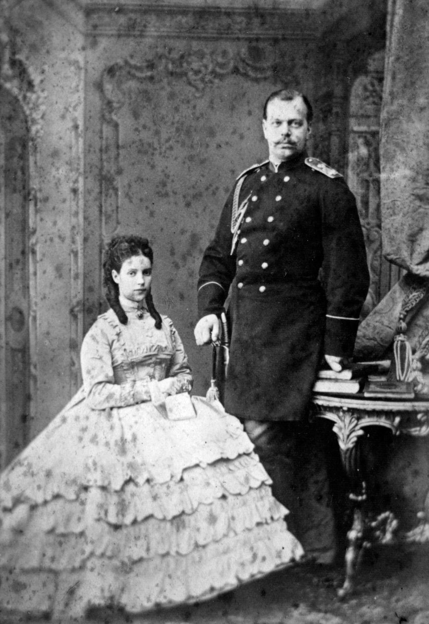 Prinsessan Dagmar av Danmark och storhertig Alexander Alexandrovich av Ryssland, 1866. av Unbekannt