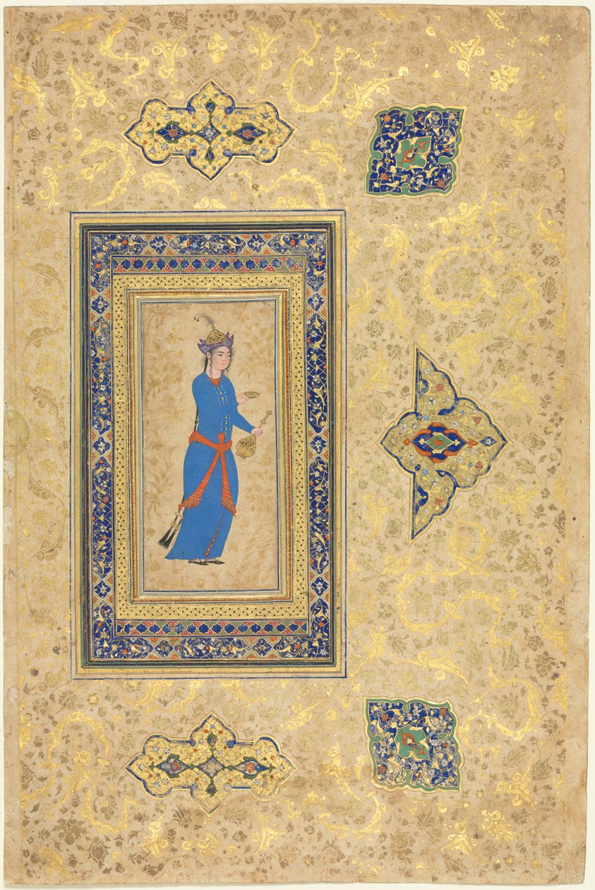 Prinsessan med vinflaska och kopp recto, ca. 1550-1600. av Unbekannt