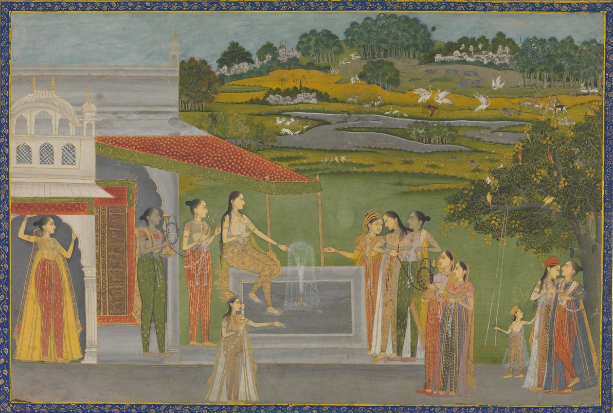 Prinsessor samlas vid en fontän, ca. 1770. av Unbekannt