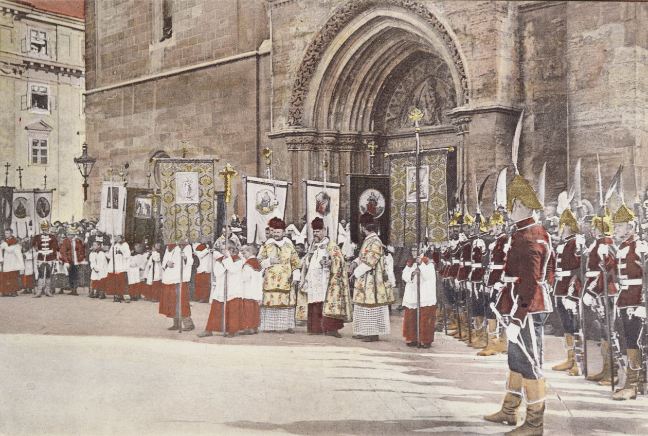 Procession för att hedra Saint Stephen i Budapest den 20 augusti av Unbekannt