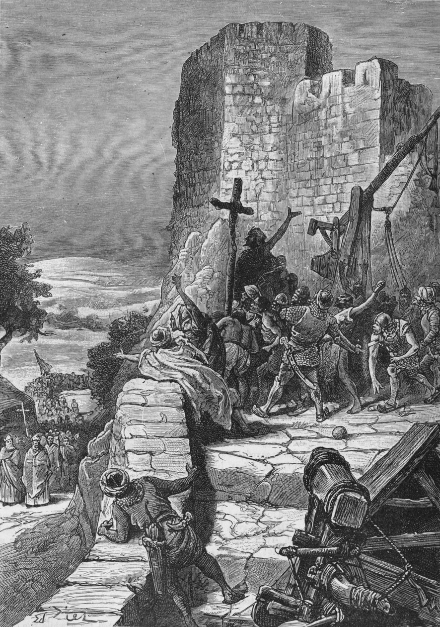 Procession av korsfararna runt Jerusalems murar, 1099 1905. av Unbekannt
