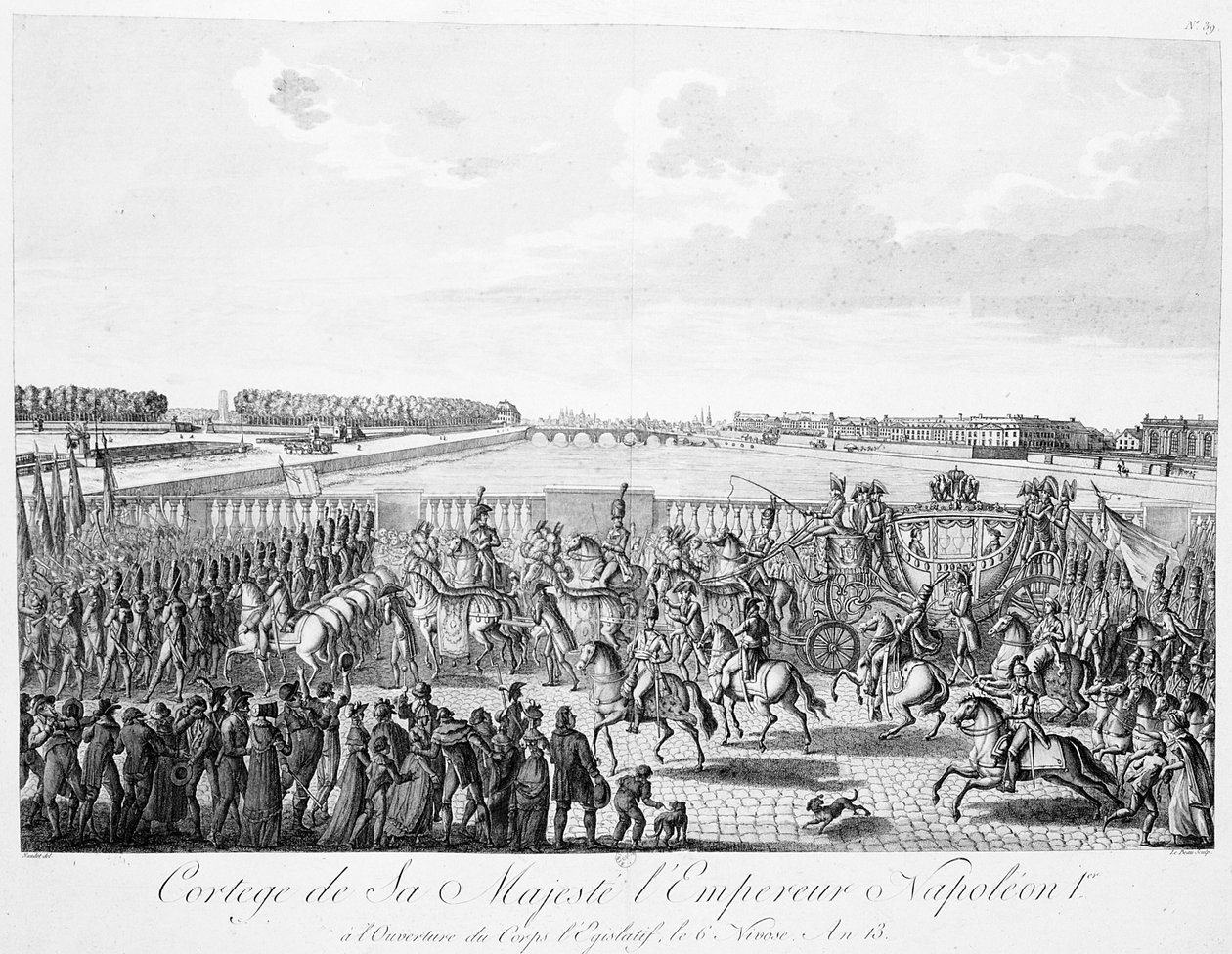 Procession av majestät kejsar Napoleon 1:a, år 13, c1800-1820 av Unbekannt