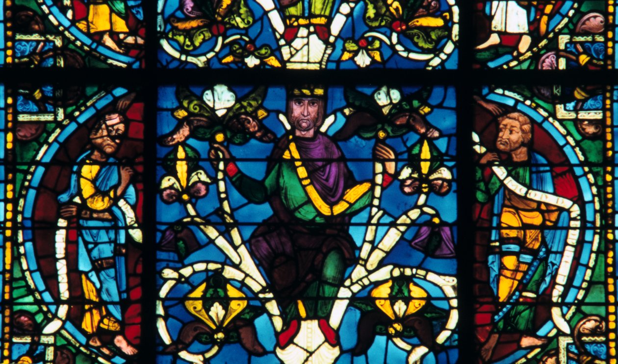 Profet, målat glas, Chartres katedral, Frankrike, 1145-1155 av Unbekannt