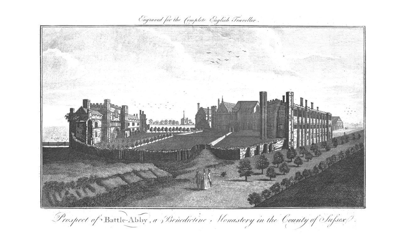 Prospect of Battle-Abby, ett benediktinerkloster i grevskapet Sussex., 1771 av Unbekannt