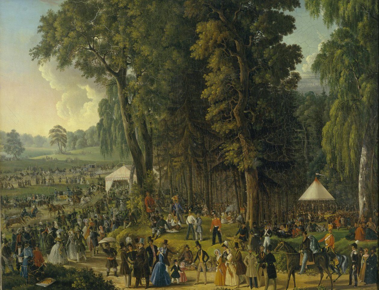 Offentlig glädjestund på Maryina Roshcha i Moskva, 1840-talet av Unbekannt